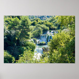 Waterval in Krka Nationaal Park - Dalmatië, Kroati Poster