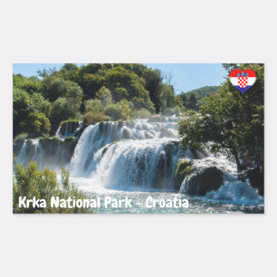Waterval in Krka Nationaal Park - Dalmatië, Kroati Rechthoekige Sticker
