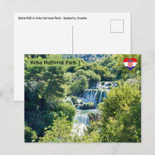 Waterval in Krka Nationaal Park - Dalmatië,Kroatië Briefkaart
