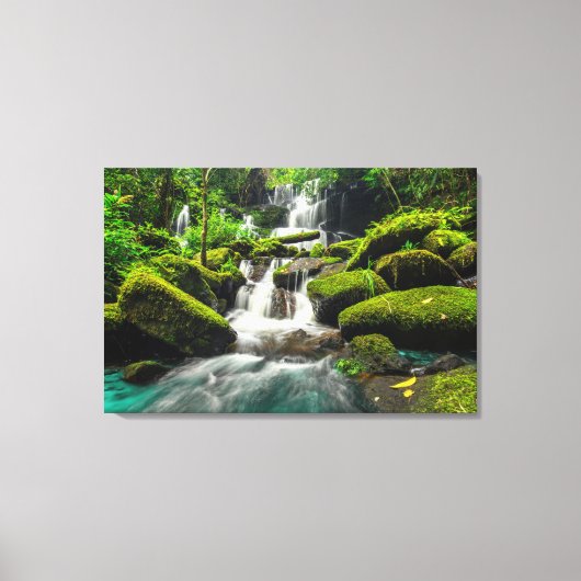 Waterval in Oerwoud | Phu Tub Berk Mountain Canvas Afdruk (Voorkant)