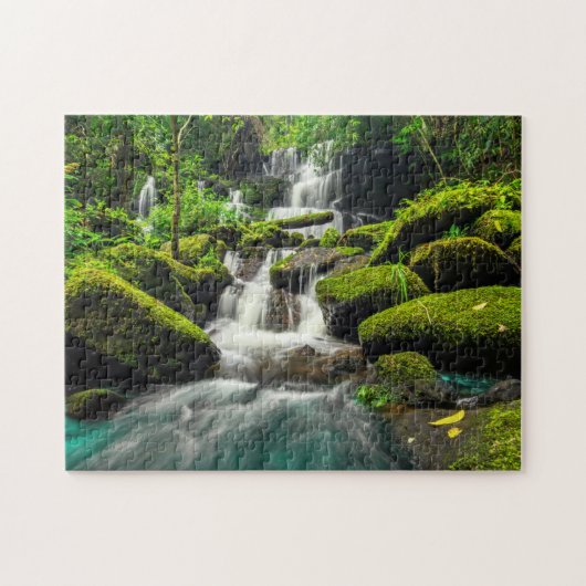 Waterval in Oerwoud | Phu Tub Berk Mountain Legpuzzel (Horizontaal)