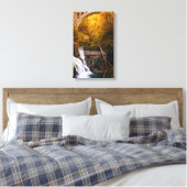 Waterval in Vintgar Gorge canyon in het najaar Canvas Afdruk (Insitu (Slaapkamer))