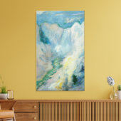 Waterval in Yellowstone door Tman,  kunst Canvas Afdruk (Insitu (Woonkamer))