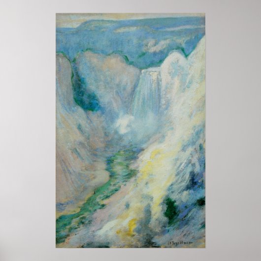Waterval in Yellowstone door Tman, kunst Poster (Voorkant)