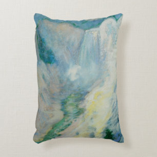 Waterval in Yellowstone door Twachtman, Vintage Ku Decoratief Kussen