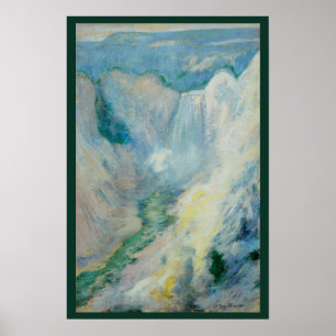 Waterval in Yellowstone door Twachtman, Vintage Ku Poster