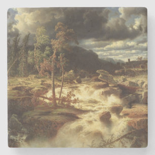 Waterval in Zweden (door Marcus Larson) Stenen Onderzetter