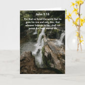 Waterval John 3:16 Bijbelvers Wenskaart Kaart (Gele Bloem)