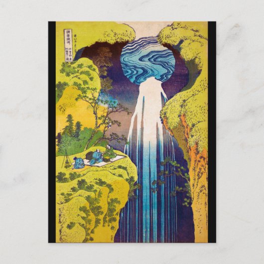Waterval, Katsushika Hokusai, Ukiyo-e Briefkaart (Voorkant)