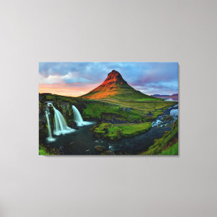 Waterval Kirkjufall, IJsland Canvas Afdruk