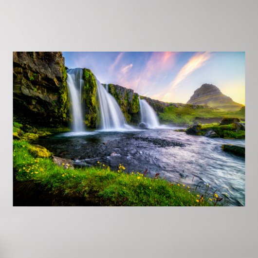 Waterval | Kirkjufellsfoss, IJsland Poster (Voorkant)