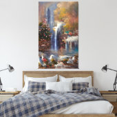 Waterval - kleurrijke Abstracte schilderdoek Canvas Afdruk (Insitu (Slaapkamer))
