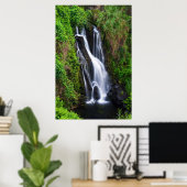 Waterval, kust van Hamakua, Hawaii Poster (Thuiskantoor)
