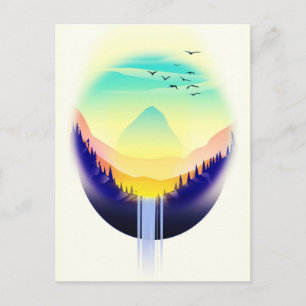 Waterval Landschap Briefkaart