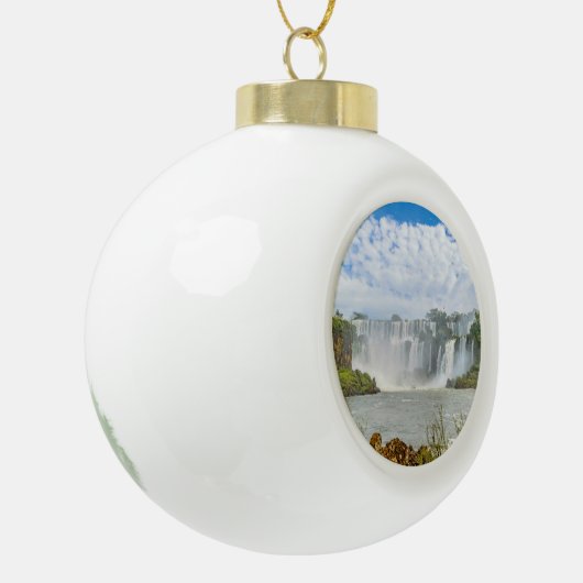 Waterval Landschap in Iguazu Park Keramische Bal Ornament (Links)