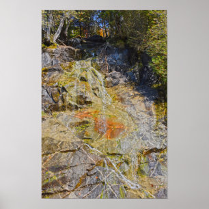 Waterval langs de weg bij Lake Willoughby, Vermont Poster
