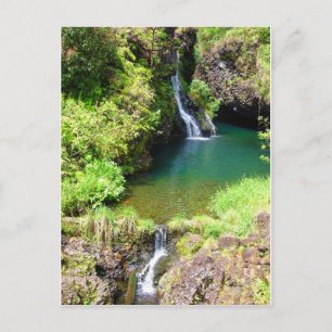 Waterval langs de weg naar Hana, Maui, Hawaii Briefkaart
