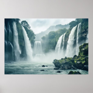 Waterval Majestueus mooi landschap Poster