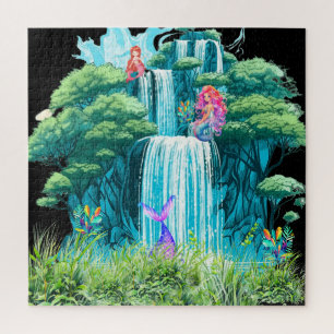 waterval met zeemeerminnen legpuzzel