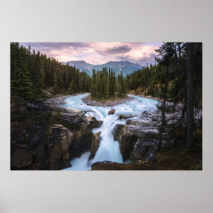 Waterval Nationaal Park Jasper, Canada Poster