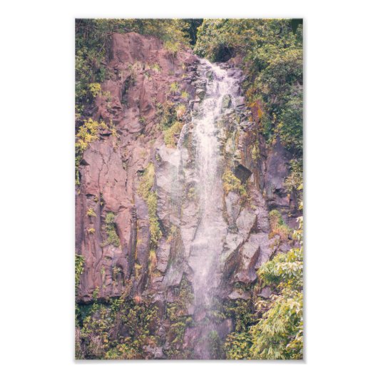 Waterval op de weg naar Hana | Fotoafdrukken Foto Afdruk (Voorkant)