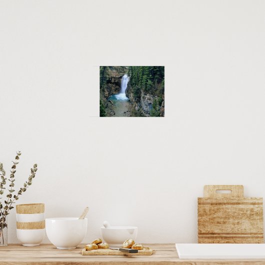 Waterval op Herfsten Creek in Lewis en Clark Poster (Keuken)