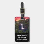 Waterval | Rainbow-Herfsten, Hilo, Hawaii Bagagelabel (Voorkant verticaal)