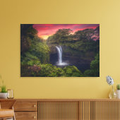 Waterval | Rainbow-Herfsten, Hilo, Hawaii Canvas Afdruk (Insitu (Woonkamer))
