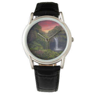 Waterval Rainbow-Herfsten, Hilo, Hawaii Horloge