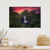 Waterval | Rainbow-Herfsten, Hilo, Hawaii Poster (Keuken)