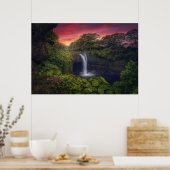 Waterval | Rainbow-Herfsten, Hilo, Hawaii Poster (Keuken)