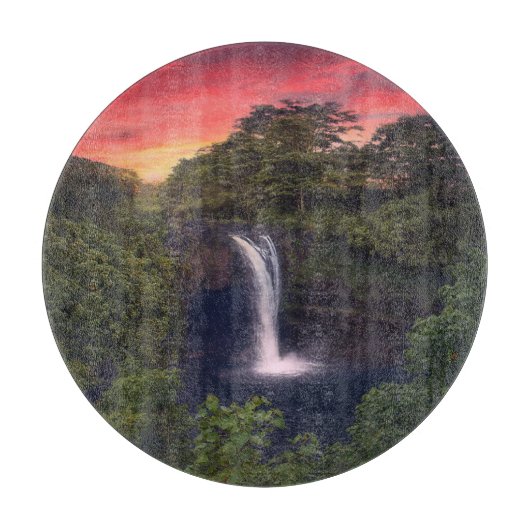 Waterval | Rainbow-Herfsten, Hilo, Hawaii Snijplank (Voorkant)