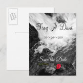 Waterval & Roos - Save the Date Aankondigingskaart (Voorkant / Achterkant)