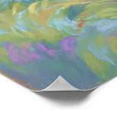 Waterval Serene Cliff - Kunst in pastelkleurige sc Poster (Hoek)