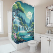 Waterval Serenity - rustige Natuur Douchegordijn (In situ)