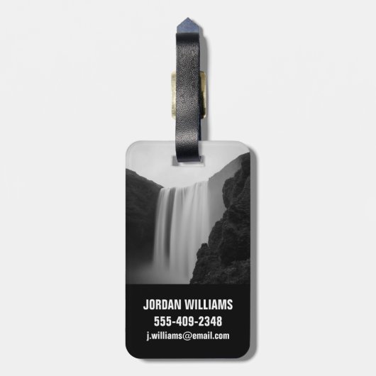 Waterval | Skogafoss Waterfall, IJsland Bagagelabel (Achterkant verticaal)