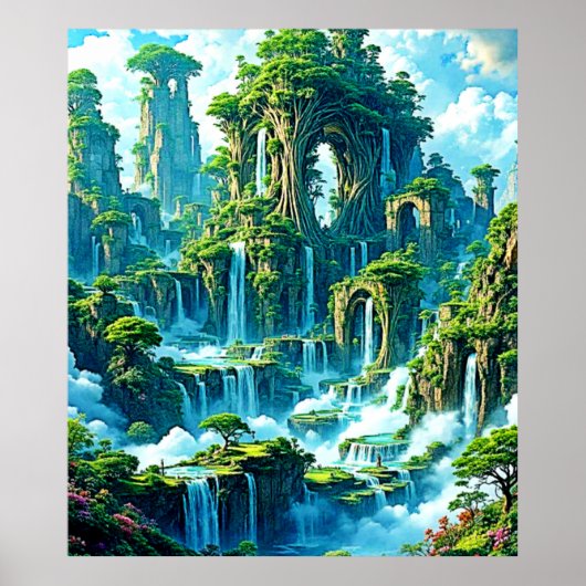 Waterval Tree Kingdom Dream Poster (Voorkant)