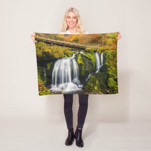 Waterval | Triberg Waterfall, Duitsland Fleece Deken (In situ)