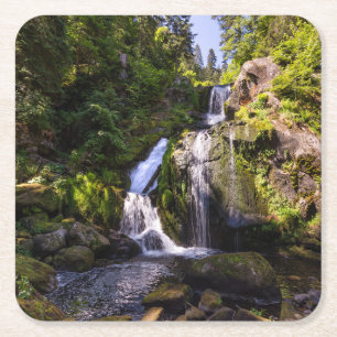 Waterval Triberger Wasserfälle, Duitsland Vierkante Kartonnen Onderzetter