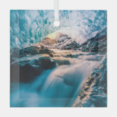 Waterval | Vatnajokull Glacier, Oost-IJsland Glas Ornament (Voorkant)