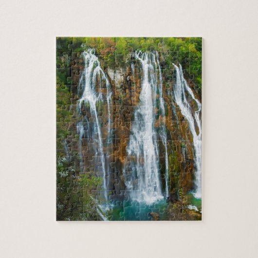 Waterval verhoogd zicht, Kroatië Legpuzzel (Verticaal)