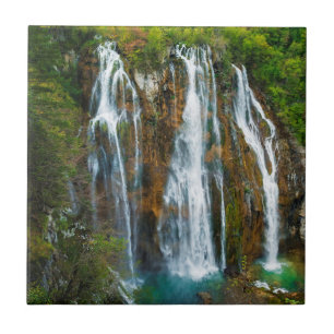 Waterval verhoogd zicht, Kroatië Tegeltje