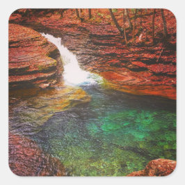 Waterval Vierkante Sticker
