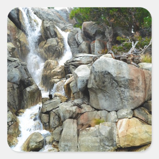 Waterval Vierkante Sticker (Voorkant)
