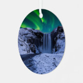 Waterval | Waterval Skógafoss Metalen Ornament (Voorkant links)