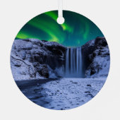 Waterval | Waterval Skógafoss Metalen Ornament (Achterkant)