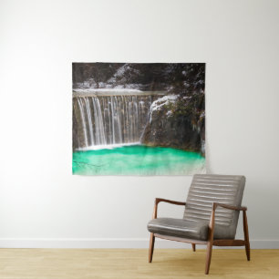 Watervalbedwelmende turkooismeer Jasna, Slo Wandkleed