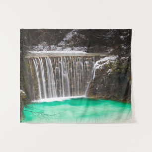 Watervalbedwelmende turkooismeer Jasna, Slo Wandkleed