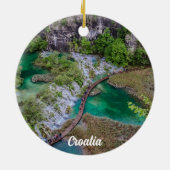 Watervalcascade in het park Plitvice Keramisch Ornament (Achterkant)