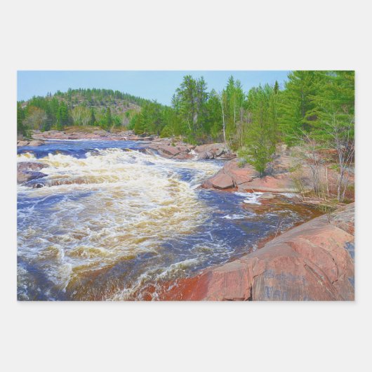 Watervallandschap Mooie groene bomen Inpakpapier Vel (Voorkant 2)